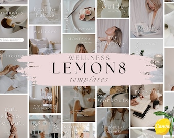 lemon8 Template, Wellness Lemon8 Template, Boho Lemon8 Post, Lemon8 Template Canva, Lemon8 Content Creator, Blogger Template, Lemon8 Design