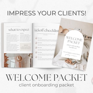 Client Welcome Packet Template, Virtual Assistant Welcome Packet, New Client Service Guide, Coaching Onboarding Template, Canva Template