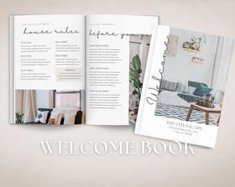 Airbnb Welcome Book Template, House Host Manual Guidebook Template, VRBO Welcome Book, Vacation Rental Template, Canva Welcome Guide