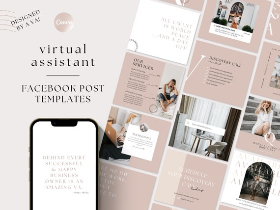 Virtual Assistant Facebook Templates, VA Facebook Post, VA Social Media Marketing, Remote Worker Template, Virtual Assistant Template