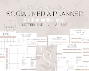 Social Media Planner, Content Planner, Instagram Planner, Blog Planner, Social Media Planner Printable, Youtube Planner, Content Calendar