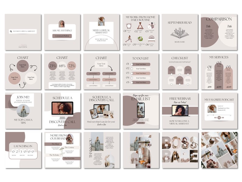 Virtual Assistant Templates VA Templates VA Social Media Etsy