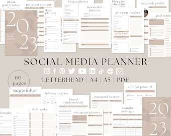 Social Media Planner, Content Planner, Instagram Planner, Blog Planner, Social Media Planner Printable, Youtube Planner, Content Calendar
