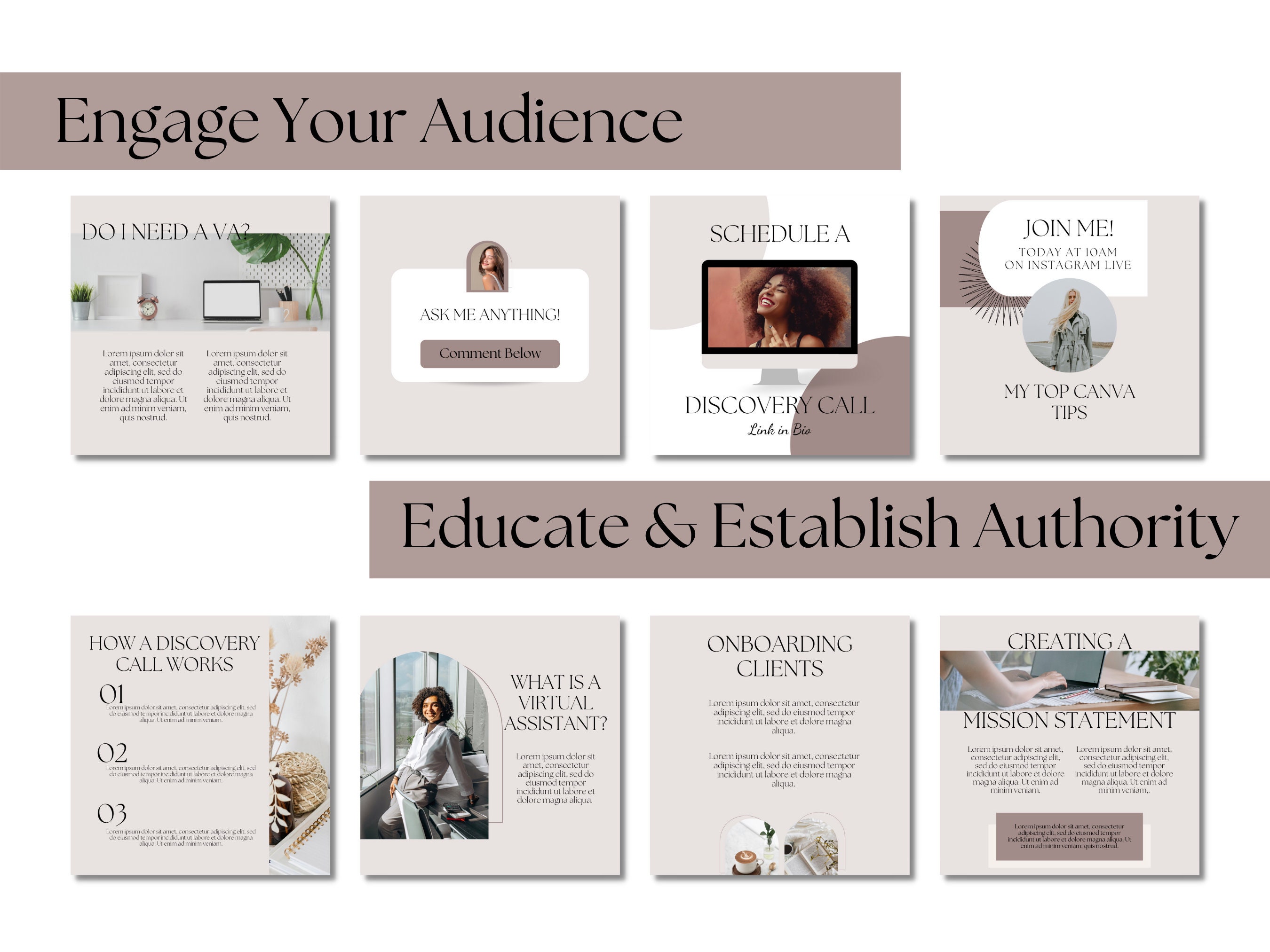 Virtual Assistant Instagram Post Templates, VA Instagram Posts, VA ...