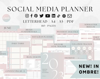 Social Media Planner, Content Planner, Instagram Planner, Blog Planner, Social Media Planner Printable, Youtube Planner, Content Calendar