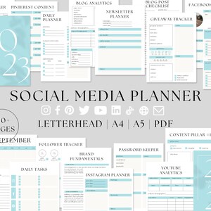 Social Media Planner, Content Planner, Instagram Planner, Blog Planner, Social Media Planner Printable, Youtube Planner, Content Calendar