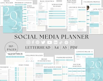 Social Media Planner, Content Planner, Instagram Planner, Blog Planner, Social Media Planner Printable, Youtube Planner, Content Calendar