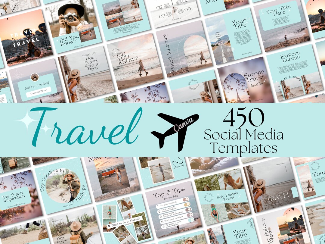 Travel Blog Format Example Travel Social Media Templates, Travel Digital Download, Travel Agent ...