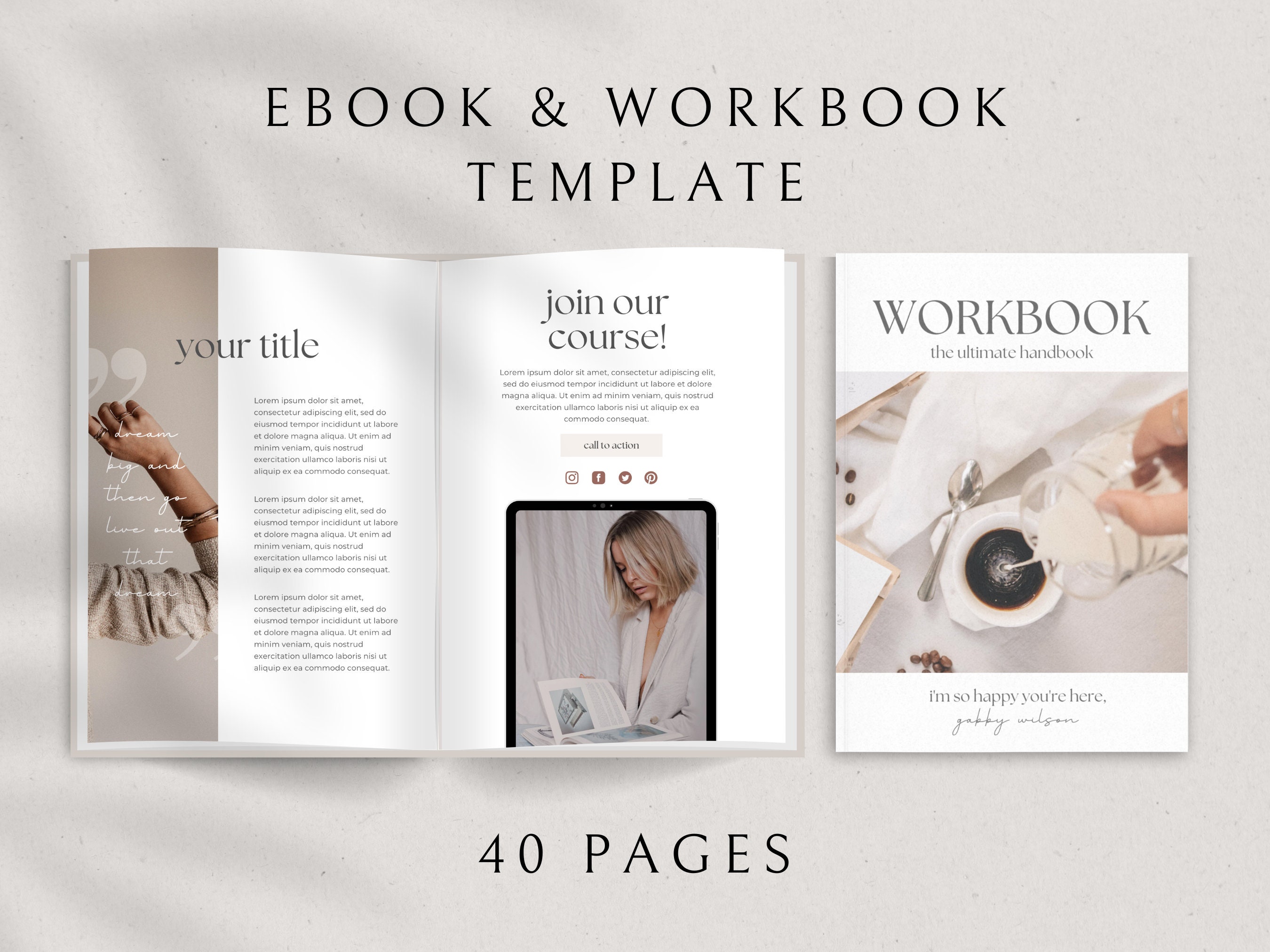 Ebook Template, Coaching Workbook Template, Lead Magnet Template ...