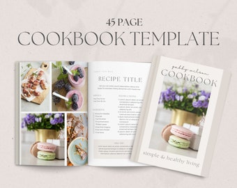 Cookbook Template, Recipe Book Template, Recipe Card, Meal Planner, Recipe Page Workbook, Recipe Binder Template, Editable Recipe Template