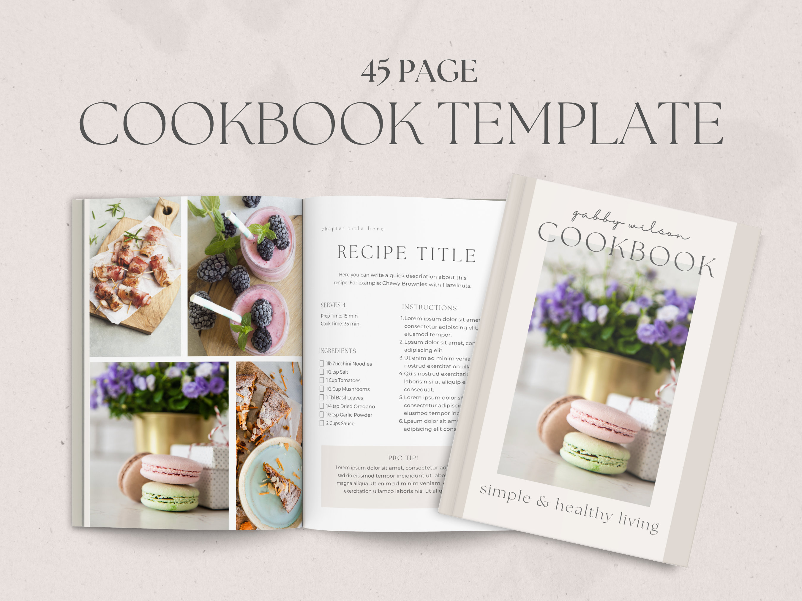Cookbook Template, Recipe Book Template, Recipe Card, Meal Planner ...