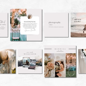 Photography Instagram Template Bundle, Photographer Instagram Post, Branding Kit Photography, Social Media Post, Photographer Template image 3