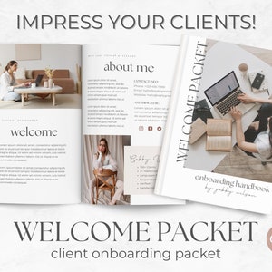 Client Welcome Packet Template, Virtual Assistant Welcome Packet, New Client Service Guide, Coaching Onboarding Template, Canva Template