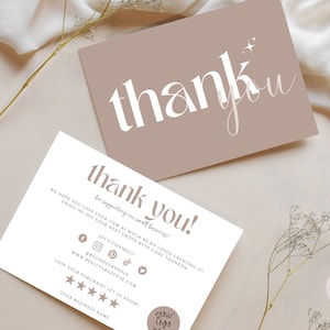 Thank You Cards Business, Thank you Cards Small Business, Editable Thank You Cards Printable, Customer Thank You, Package Insert Card
