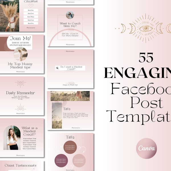 Facebook Post Canva Template, Budget Template Facebook, Facebook Template Canva for Coaches, Social Media Post, Facebook Marketing