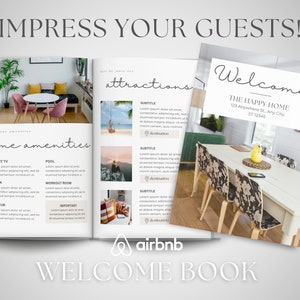 Airbnb Welcome Book Template, House Host Manual Guidebook Template, VRBO Welcome Book, Vacation Rental Template, Canva Welcome Guide