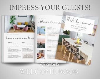 Airbnb Welcome Book Template, House Host Manual Guidebook Template, VRBO Welcome Book, Vacation Rental Template, Canva Welcome Guide