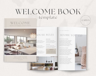 Airbnb Welcome Book Template, House Host Manual Guidebook Template, VRBO Welcome Book, Vacation Rental Template, Canva Welcome Guide