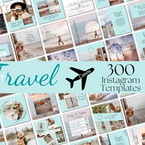 Travel Instagram Templates, Travel Agent Template, Travel Blogger Template, Travel Digital Template, Content Creator, Canva Template