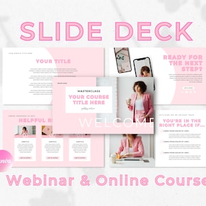 Slide Deck-sjabloon, Presentatiesjabloon, Cursusmaker-sjabloon, Pitch Deck-sjabloon, Online cursus, Webinar-sjabloon, Masterclass
