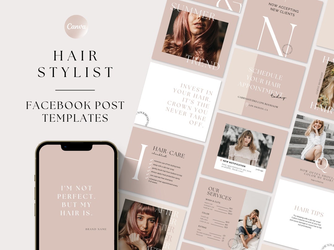 Hairstylist Facebook Post Templates, Hair Salon Facebook, Hairdresser ...