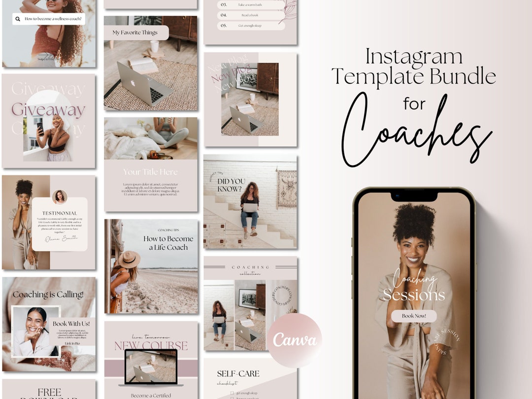 Instagram Templates for Coaches, Coach Instagram Template, Social Media ...