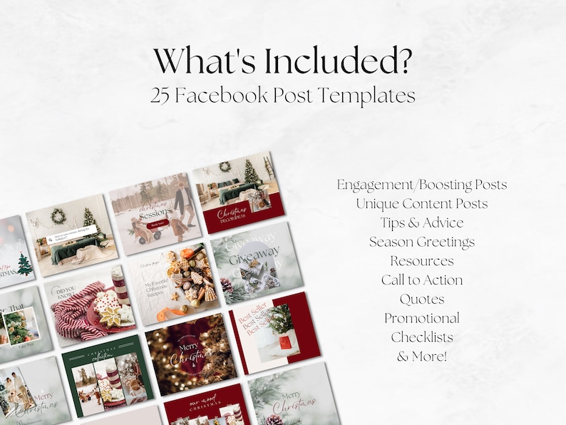 Christmas Facebook Post Templates, Christmas Facebook Templates Canva