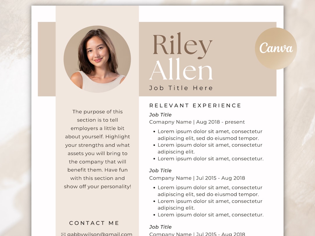 college resume template canva