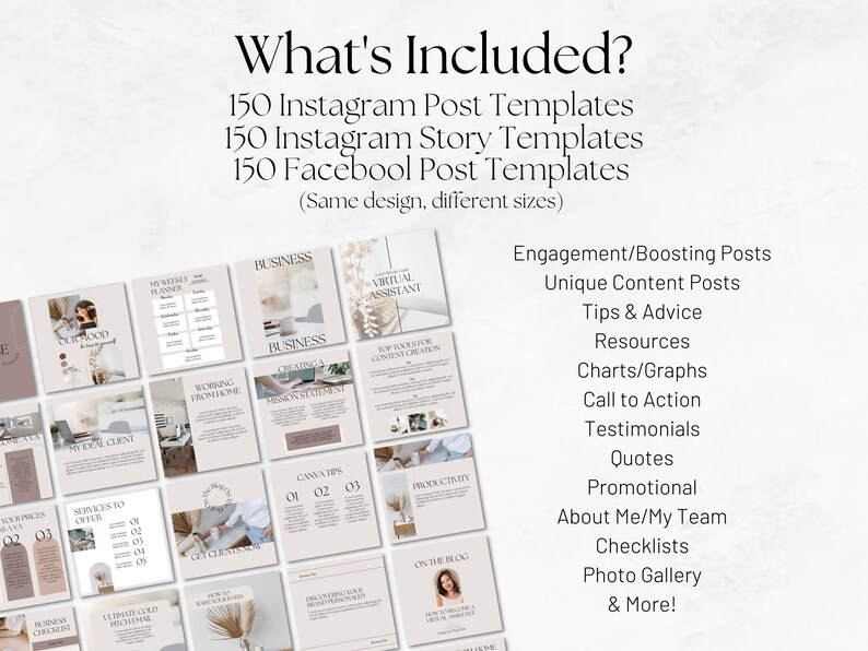 Virtual Assistant Templates VA Templates VA Social Media Etsy