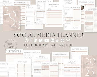 Social Media Planner, Content Planner, Instagram Planner, Blog Planner, Social Media Planner Printable, Youtube Planner, Content Calendar