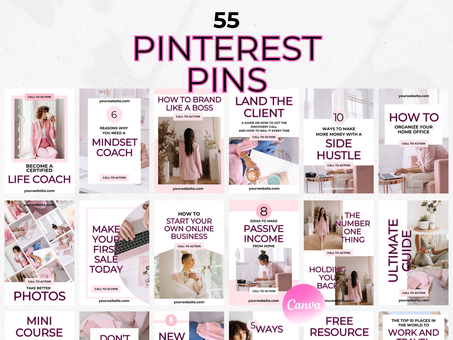 Pinterest Pin Template for Canva | Editable Pinterest Templates for ...