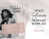 3 Page Media Kit Template, Influencer Media Kit, Blogger Media Kit, Social Media Kit, Canva Template Media Kit, Rate Sheet, Press Kit Canva