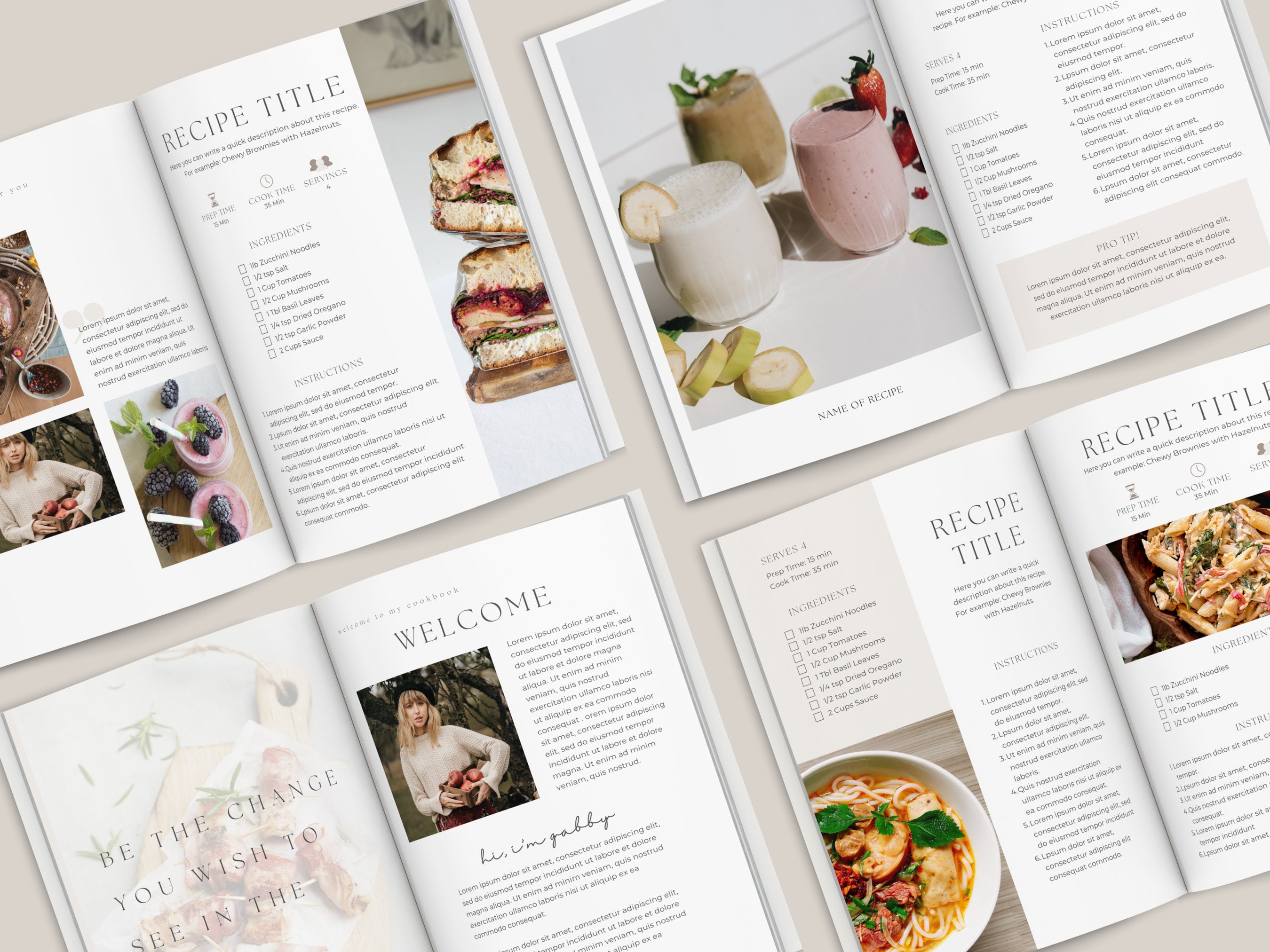 Cookbook Template, Recipe Book Template, Recipe Card, Meal Planner ...