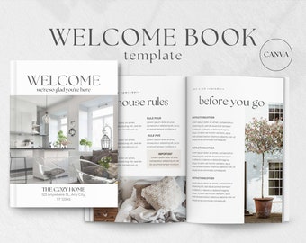 Airbnb Welcome Book Template, House Host Manual Guidebook Template, VRBO Welcome Book, Vacation Rental Template, Canva Welcome Guide