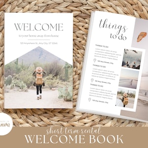 Airbnb Welcome Book Template, Vacation Rental Welcome Book, VRBO Welcome Book, Editable Airbnb Guest Book, House manual, Canva Welcome Guide