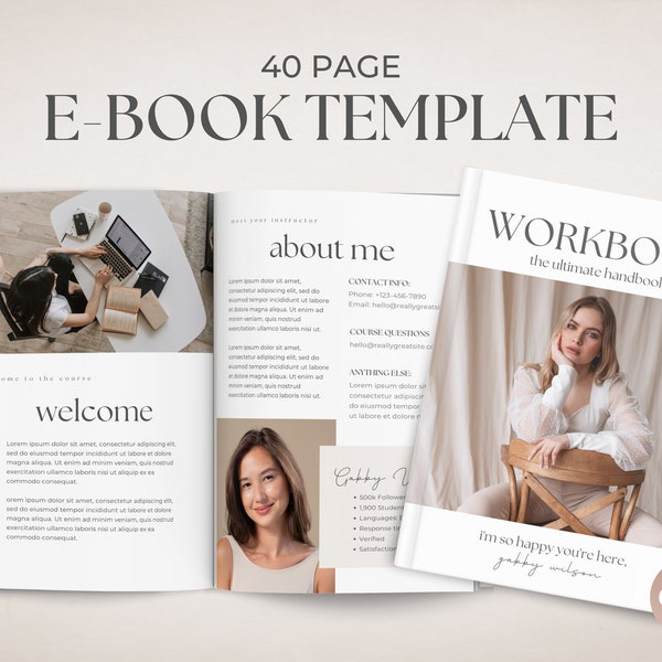 Ebook Template, Course Creator Workbook Template Canva, Lead Magnet Template, Workbook Template, Coaching Ebook, Course Guide