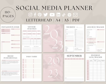 Social Media Planner, Content Planner, Instagram Planner, Blog Planner, Social Media Planner Printable, Youtube Planner, Content Calendar