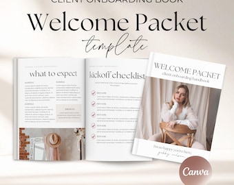 Client Welcome Packet Template, Virtual Assistant Welcome Packet, New Client Service Guide, Coaching Onboarding Template, Canva Template