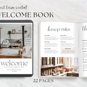 Airbnb Welcome Book Template, Vacation Rental Welcome Book, VRBO Welcome Book, Editable Airbnb Guest Book, House manual, Canva Welcome Guide