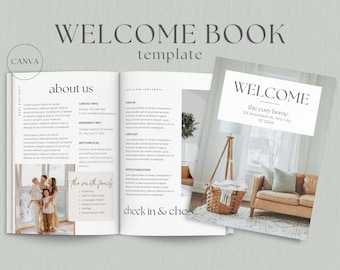 Airbnb Welcome Book Template, House Host Manual Guidebook Template, VRBO Welcome Book, Vacation Rental Template, Canva Welcome Guide