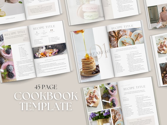 Cookbook Template, Recipe Book Template, Recipe Card, Meal Planner, Recipe Page Workbook, Recipe Binder Template, Editable Recipe Template
