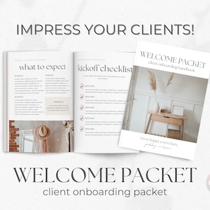 Client Welcome Packet Template, Virtual Assistant Welcome Packet, New Client Service Guide, Coaching Onboarding Template, Canva Template
