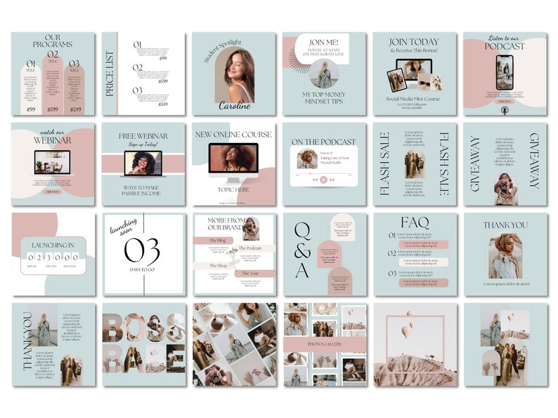 Instagram Post Canva Template for Coaches, Bloggers, Entrepreneurs ...