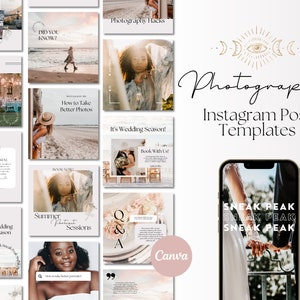 Photography Instagram Template, Photographer Instagram Post, Branding Kit Photography, Social Media Post, Photographer Template