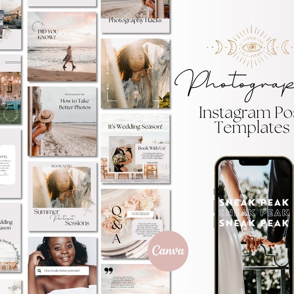 Photography Instagram Template, Photographer Instagram Post, Branding Kit Photography, Social Media Post, Photographer Template