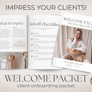 Kunden-Willkommenspaket Vorlage, Willkommenspaket für den virtuellen Assistenten, Service-Leitfaden für neue Kunden, Coaching-Onboarding-Vorlage, Canva-Vorlage