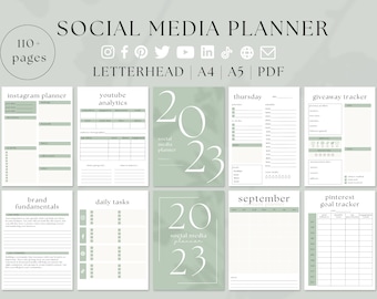 Social Media Planner, Content Planner, Instagram Planner, Blog Planner, Social Media Planner Printable, Youtube Planner, Content Calendar