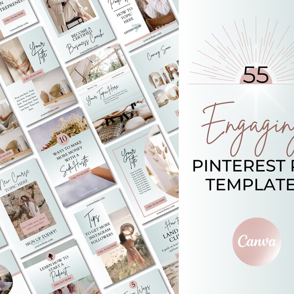 Modèles d’épingles Pinterest | Modèles Pinterest | Modèles Pinterest Canva | Épingles Pinterest | Conception d’épingles Pinterest | Modèle de blogeur