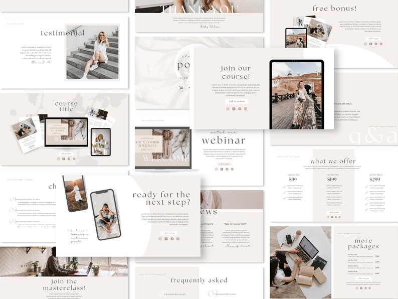 Slide Deck Template Presentation Template Course Creator Etsy