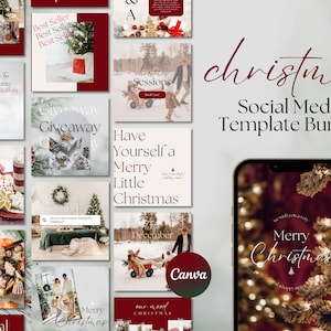 Christmas Social Media Templates, Holiday Social Media Templates, Christmas Templates Canva, Christmas Instagram Template,Christmas Facebook